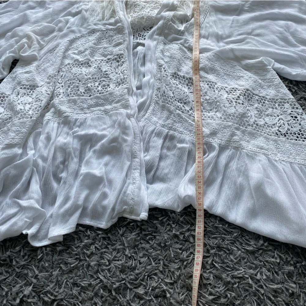 Elevenses by Anthropologie White Crochet Kimono Cardigan - Picture 7 of 8